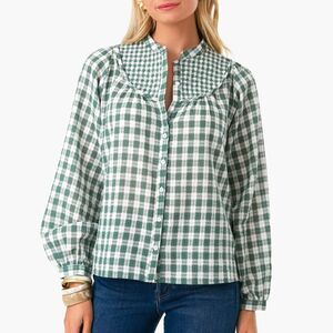 The Shirt Rochelle Behrens Marissa Shirt in Green Check Size XL